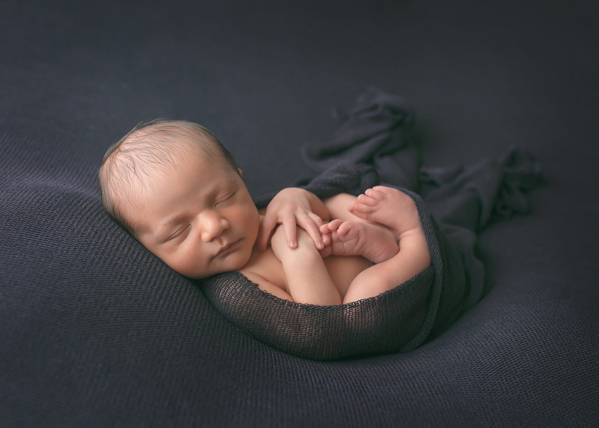 Washington DC Newborn Boy on Black blanket
